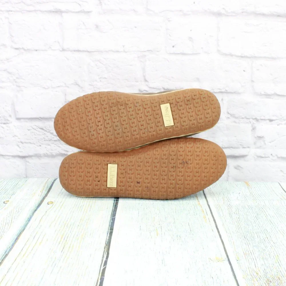 LL Bean Gray Suede Fleece Lined Mountain Moccasins Slipper Size 11 Medium - Picture 9 of 9